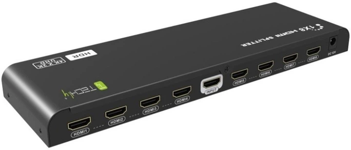 Сплітер Techly HDMI 2.0 4K@60Hz 1x8 Active HDR EDID (8051128104851) - зображення 2