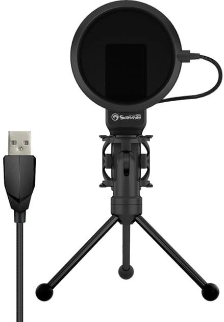 Игровой конденсаторный микрофон MARVO MIC-03 (LED, трипод) Black - изображение 4