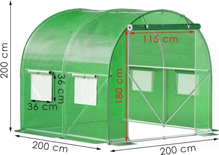 Folia na tunel ogrodowy Springos GT0001F 2 x 2 x 2 m - obraz 4