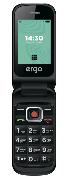 Бабушкофон ERGO F241 Dual Sim, 1000mAh, Black - Фото 2 Бабушкофон ERGO F241 Dual Sim, 1000mAh, Black - изображение 2