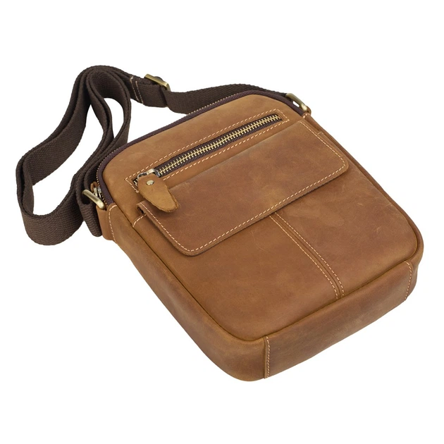 Чоловіча шкіряна сумка через плече BUFFALO BAGS M6211Q коричневий нубук - зображення 3