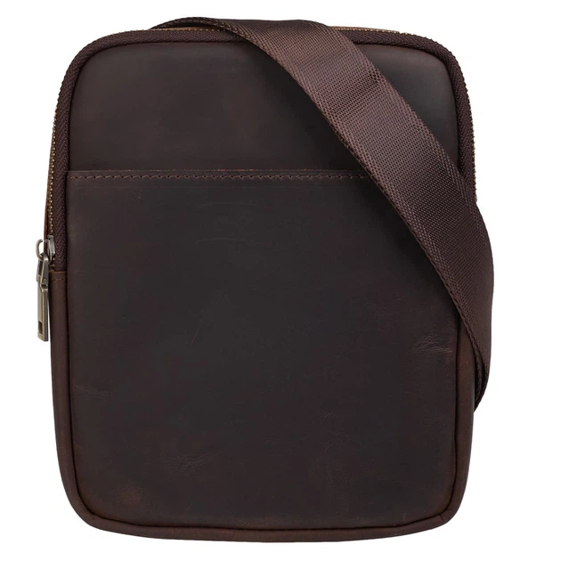 Мужская кожаная сумка через плечо BUFFALO BAGS M6124R светло-коричневый нубук - Фото 3 Мужская кожаная сумка через плечо BUFFALO BAGS M6124R светло-коричневый нубук - изображение 3