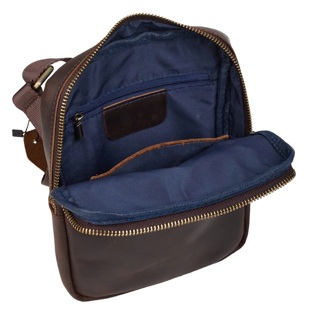 Мужская кожаная сумка через плечо BUFFALO BAGS M6124R светло-коричневый нубук - Фото 6 Мужская кожаная сумка через плечо BUFFALO BAGS M6124R светло-коричневый нубук - изображение 6