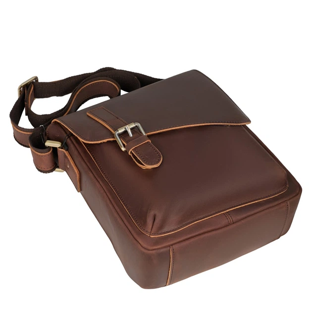 Мужская кожаная сумка через плечо BUFFALO BAGS 6228C светло-коричневый нубук - Фото 5 Мужская кожаная сумка через плечо BUFFALO BAGS 6228C светло-коричневый нубук - изображение 5