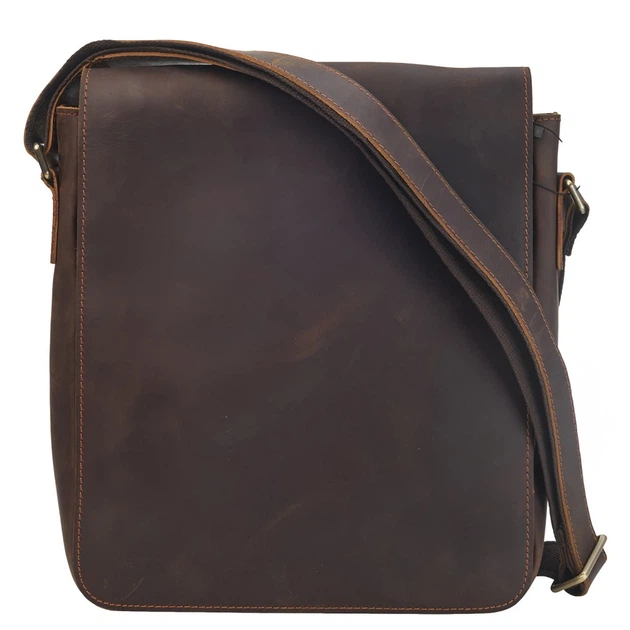 Мужская кожаная сумка через плечо BUFFALO BAGS M6133C коричневая под нубук - Фото 1 Мужская кожаная сумка через плечо BUFFALO BAGS M6133C коричневая под нубук - изображение 1
