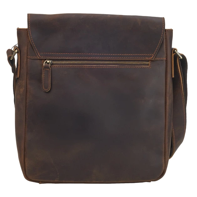 Мужская кожаная сумка через плечо BUFFALO BAGS M6133C коричневая под нубук - Фото 3 Мужская кожаная сумка через плечо BUFFALO BAGS M6133C коричневая под нубук - изображение 3