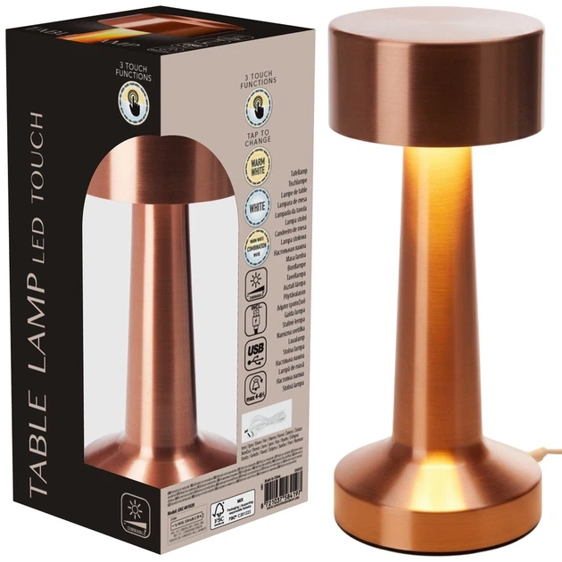 Lampka Home Styling Collection 568161 stołowa 21 LED 21 cm Miedziana (8721037584197) - obraz 3