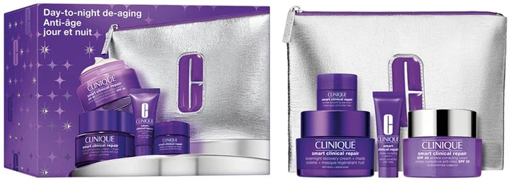 Набір для догляду за обличчям Clinique Smart Clinical Repair Косметичка + Крем 50 мл + Маска 50 мл + Сироватка 10 мл + Крем для шкіри навколо очей 5 мл (192333275597) - зображення 2