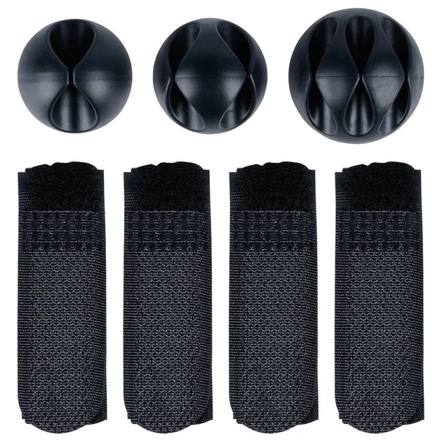 Organizer na kable Orion 568037 pod blat biurka Metalowy Czarny (5904316472368) - obraz 4