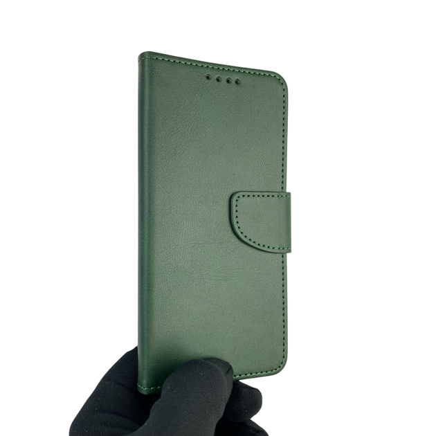 Чохол-книжка для телефона Tecno Spark 20 (KJ5n) шкіряна з магнитною застібкою із відділенням для карток зелена - зображення 2