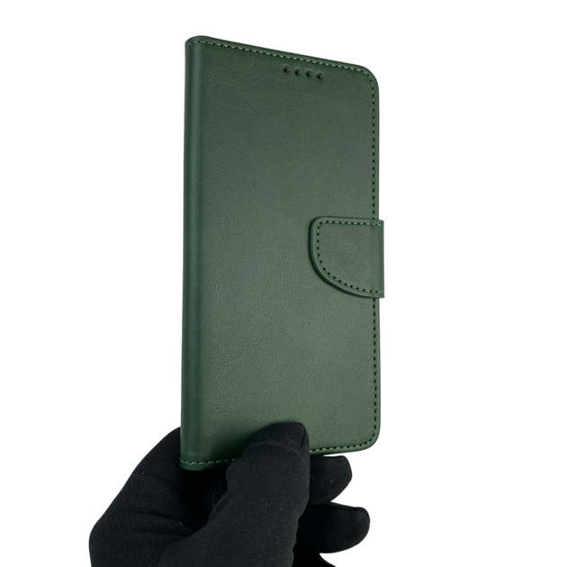 Чохол-книжка для телефона Xiaomi Redmi 9 шкіряна з магнитною застібкою із відділенням для карток зелена - зображення 2