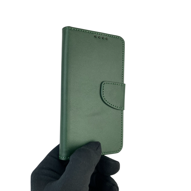 Чохол-книжка для телефона Huawei Y5 2019 шкіряна з магнитною застібкою із відділенням для карток зелена - Фото 2 Чохол-книжка для телефона Huawei Y5 2019 шкіряна з магнитною застібкою із відділенням для карток зелена - зображення 2