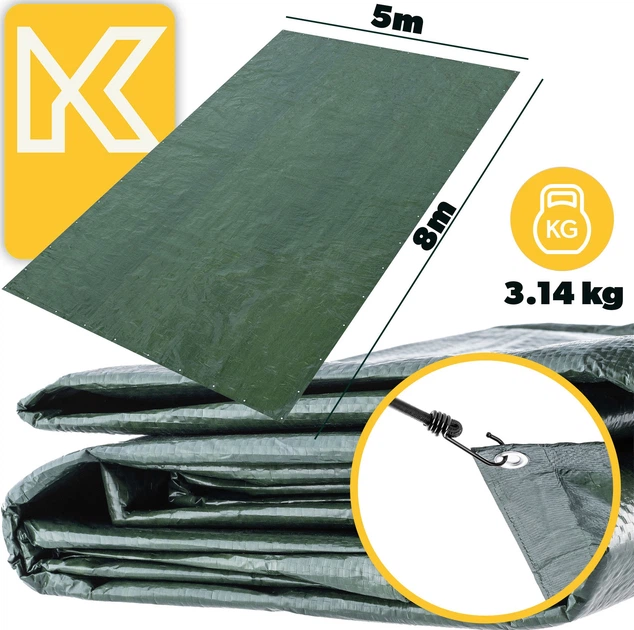 Plandeka okryciowa ogrodowa Kadax Korso 5 x 8 m Zielona (K5632) - obraz 3