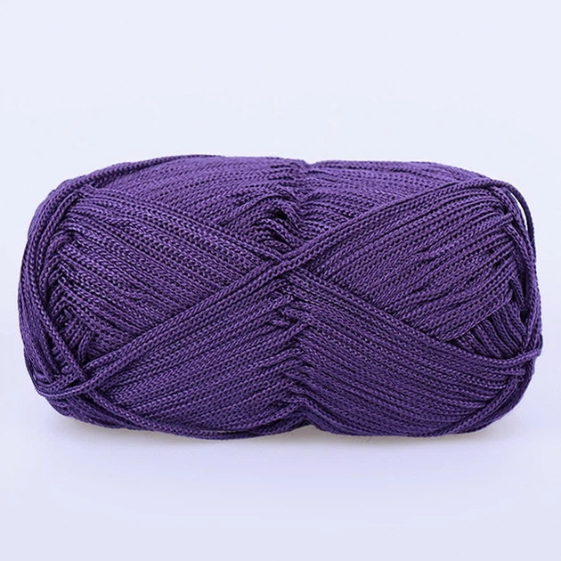 Упаковка YarnArt Macrame, Баклажан №167, 6шт – пряжа полиэстер, комплект для макраме, набор для вязания сумок и декора - изображение 3
