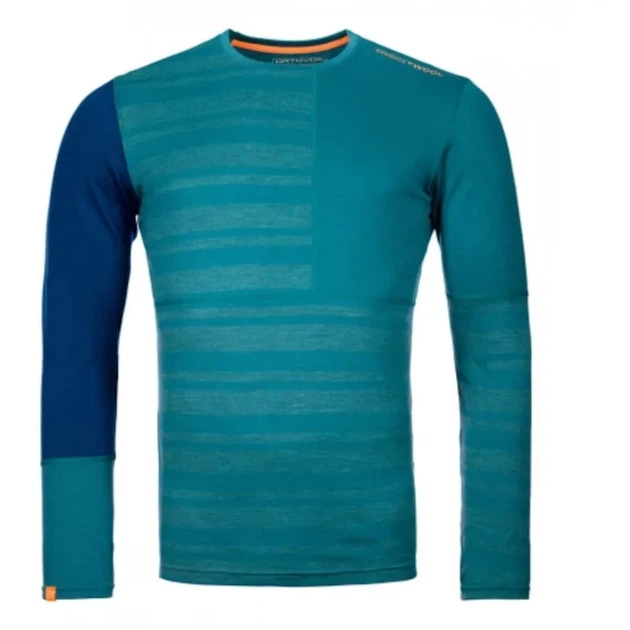 Термофутболка мужская анатомическая Ortovox 185 Rock'n'Wool Long Sleeve Mns Pacific green XL - изображение 2