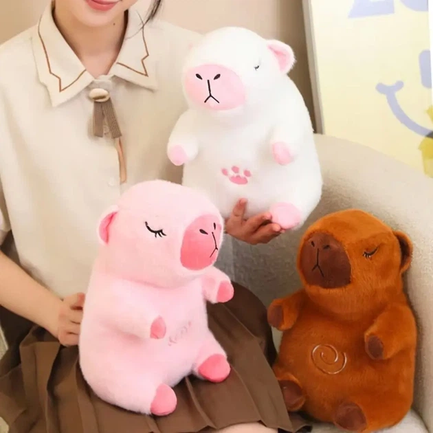 Белый Интерактивная дышащая Капибара Snuggle Pulse CapyBuddy 30 см мягкая плюшевая игрушка - изображение 7