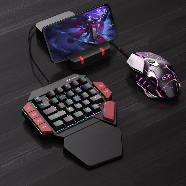 Механічна клавіатура для однієї руки MageGee для геймерів, 35 клавіш, RGB-підсвічування, Red Switch, USB - зображення 2