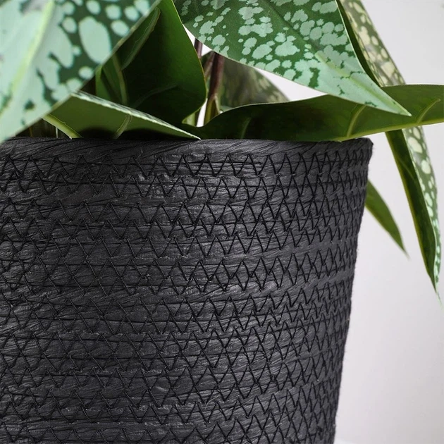 Osłonka na doniczkę Vilde 23 x 22 cm Czarna - obraz 4