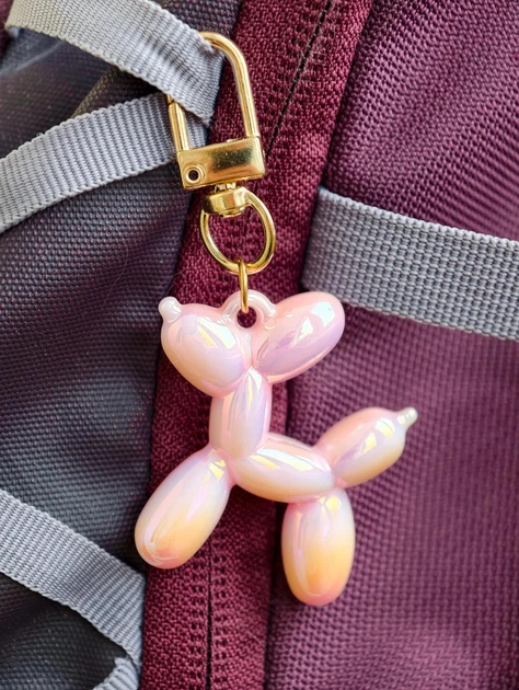 Брелок для ключей, сумки и рюкзака "Balloon Dog", перламутровый розовый - изображение 4