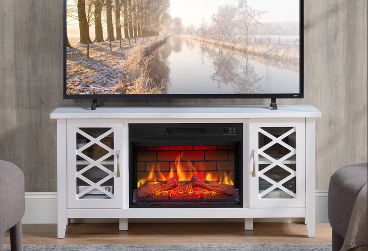 Камінокомплект ArtiFlame Odessa AF23 BS білий з обігрівом і звуком горіння вогню - Фото 6 Камінокомплект ArtiFlame Odessa AF23 BS білий з обігрівом і звуком горіння вогню - зображення 6