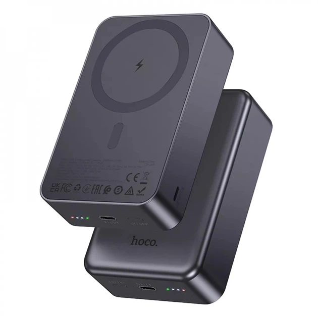 Повербанк бездротовою зарядкою MagSafe Qi 15W Hoco J160B 20000mAh 20W Type-C Gray - Фото 1 Повербанк бездротовою зарядкою MagSafe Qi 15W Hoco J160B 20000mAh 20W Type-C Gray - зображення 1
