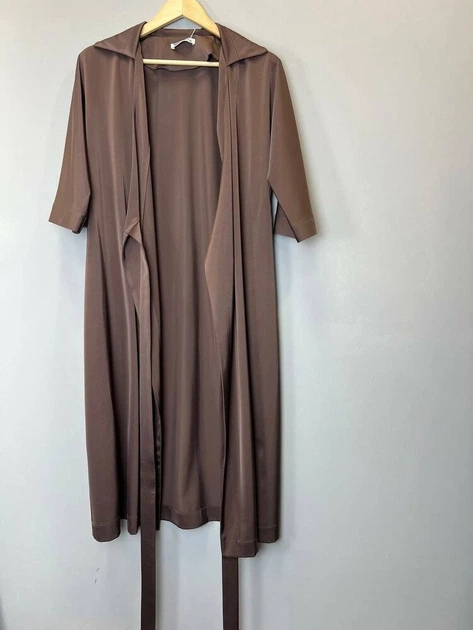 Женское платье миди на запах с рукавом Ария STYLE NIKA MKSN2425 - 46, Шоколад - изображение 2