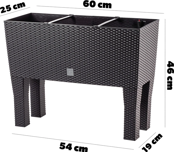 Горщик з системою поливу Kadax Trikala 60 см Темно-коричневий (K8021) - зображення 8