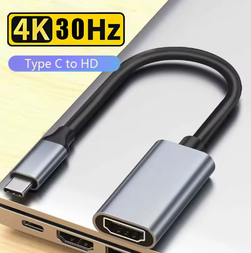 Адаптер кабель конвертор T9S HDMI-USB Type C 4K 30Hz Перехідник - Фото 1 Адаптер кабель конвертор T9S HDMI-USB Type C 4K 30Hz Перехідник - зображення 1