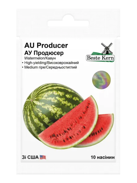 Кавун "Ау Продюсер" ТМ "Bestе Kern" 10 шт. - Фото 1 Кавун "Ау Продюсер" ТМ "Bestе Kern" 10 шт. - изображение 1