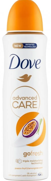 Дезодорант-антиперспірант Dove Go Fresh Маракуя та лемонграс, 150 мл - Фото 1 Дезодорант-антиперспірант Dove Go Fresh Маракуя та лемонграс, 150 мл - зображення 1