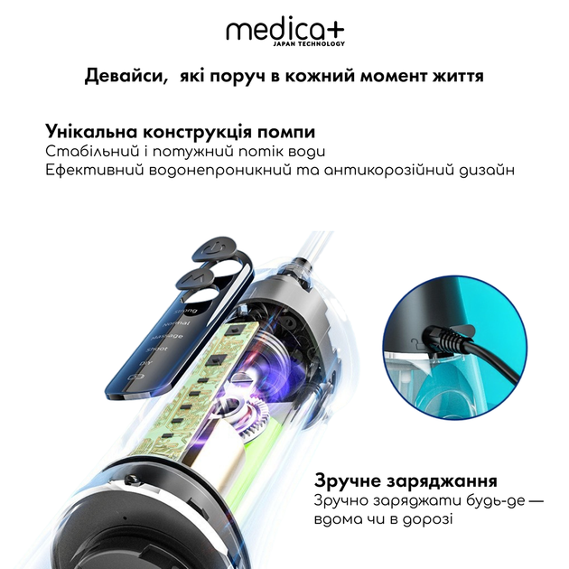 Портативний іригатор Medica+ WaterPuls 8.0 Black - зображення 4