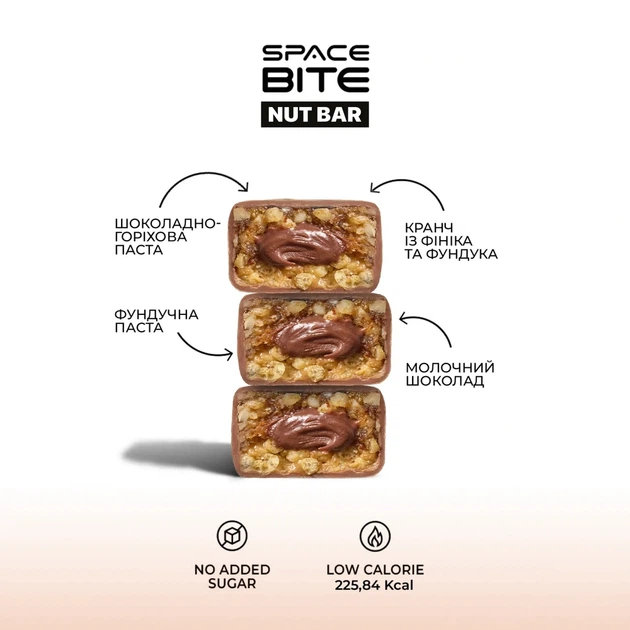 Батончик Space Bite Nut Bar, 10*40 грам, шоколад та фундук SpaceFood 000328685 - зображення 4
