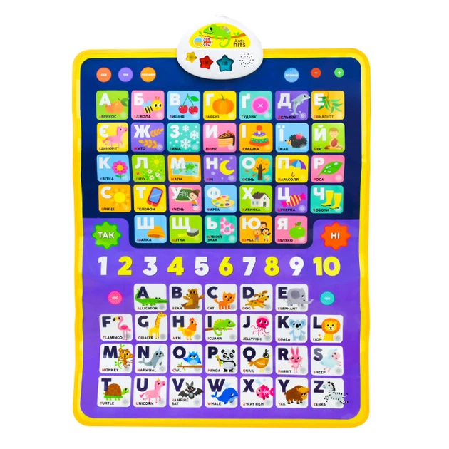 Плакат Kids Hits учебный 2 в 1 алфавит украинский, английский 45х60 (KH07/003) - Фото 1 Плакат Kids Hits учебный 2 в 1 алфавит украинский, английский 45х60 (KH07/003) - изображение 1