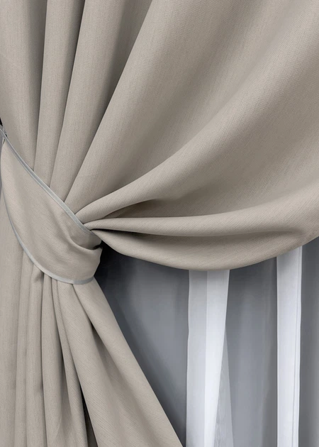Комплект штор на люверсах VR-Textil Блэкаут двусторонний Scandi № 1905ш Тауп 150х250 см 2 шт (37-0300) - изображение 5