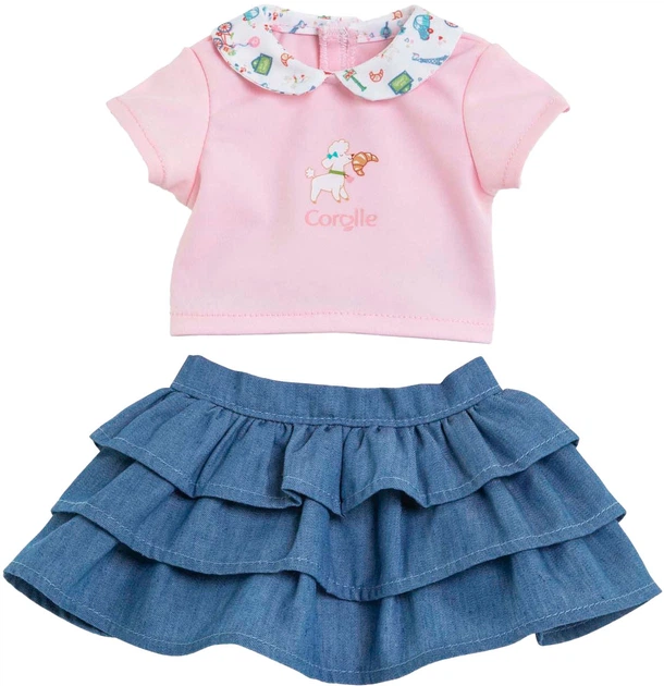 Zestaw ubrań dla lalek Corolle Spódnica z falbanami i koszulka 36 cm 9000141720 (4062013141725) - зображення 2