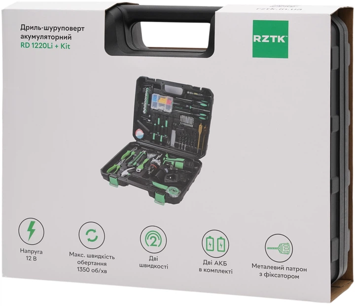 Дрель-шуруповерт аккумуляторный RZTK RD 1220Li+KIT – фото, отзывы