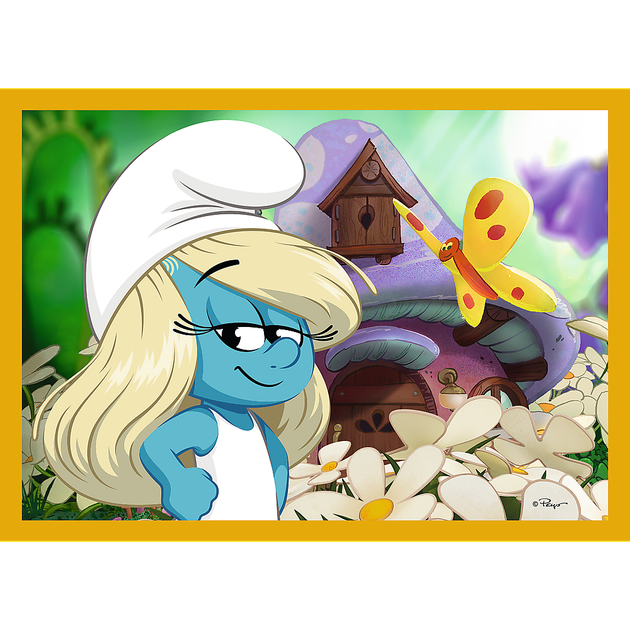 Zestaw puzzli Trefl 4w1 The Smurfs Życie na wsi smerfów 35 + 48 + 54 + 70 elementów 34664 (5900511346640) - obraz 3