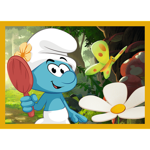 Zestaw puzzli Trefl 4w1 The Smurfs Życie na wsi smerfów 35 + 48 + 54 + 70 elementów 34664 (5900511346640) - obraz 5