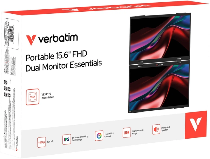 Монітор 15.6″ Verbatim Dual Portable Monitor (0023942324034) - зображення 11
