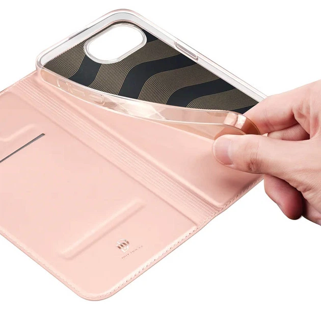 Чехол-книжка Dux Ducis с карманом для iPhone 16e Rose Gold - изображение 4