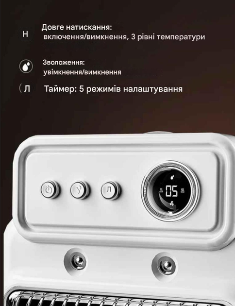 Обогреватель для дома электрический 2 в 1 с увлажнителем 1200W с таймером - изображение 6