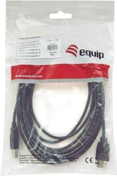 Кабель Equip USB-A Male to USB Type B Male 2 м Black (128864) - зображення 4