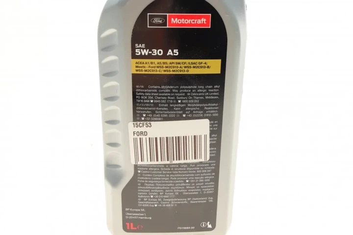 Оливи моторні Motorcraft A5 SAE 5W30 (1 Liter) FORD 15CF53 FORD - Motorcraft 15CF53 15F1CD, 15F1CE - зображення 2
