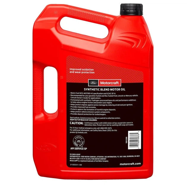 Олива моторна Ford Motorcraft Synthetic Blend 5W-20, 4,73л. FORD - Motorcraft XO5W205Q3SP XO5W20Q1SP - изображение 2