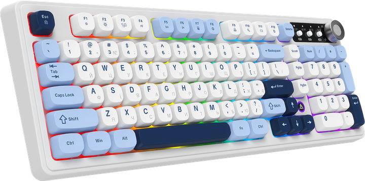 Клавіатура бездротова Ajazz AF98 Plus Wireless/Bluetooth/USB White