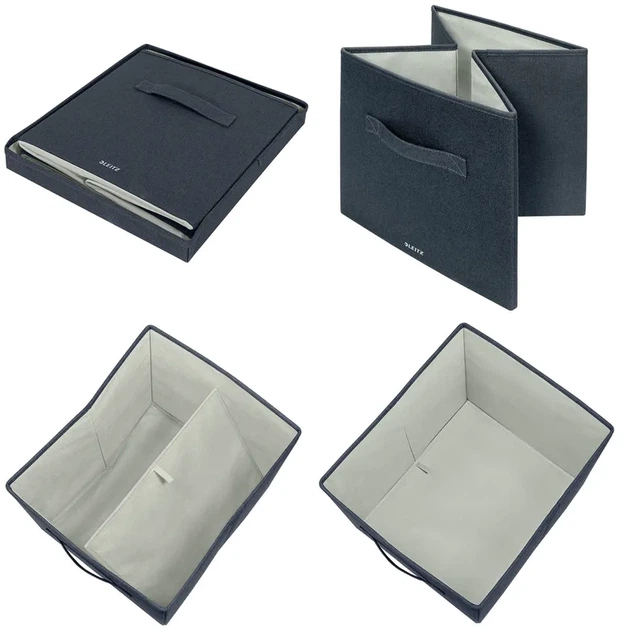 Zestaw pudełek do przechowywania Leitz Cardboard Fabric 33 × 38 × 32.5 cm 2 szt Szare 61450089 (4002432134649) - obraz 3