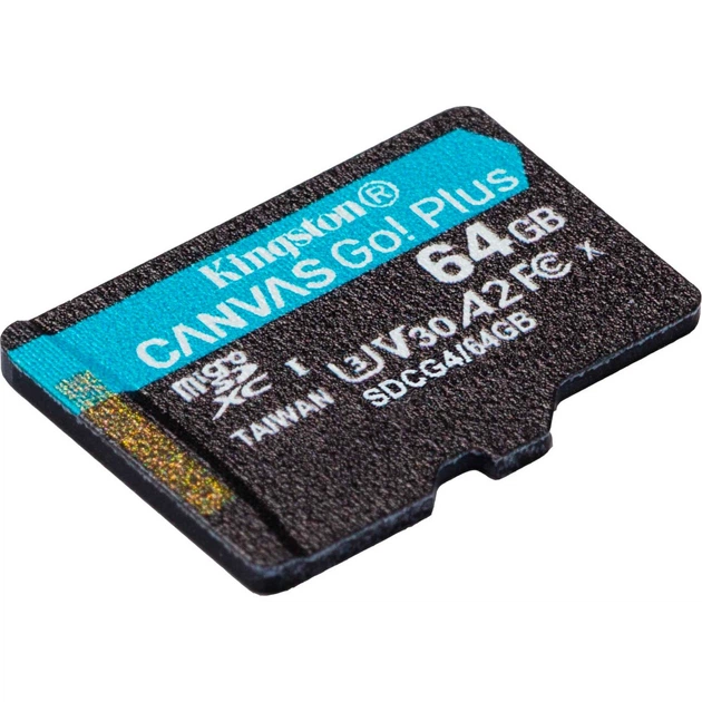 Карта памяти Kingston Canvas Go! Plus microSD 64 ГБ U3 V30 A2 для экшн-камер и дронов (SDCG4/64GBSP) - изображение 2