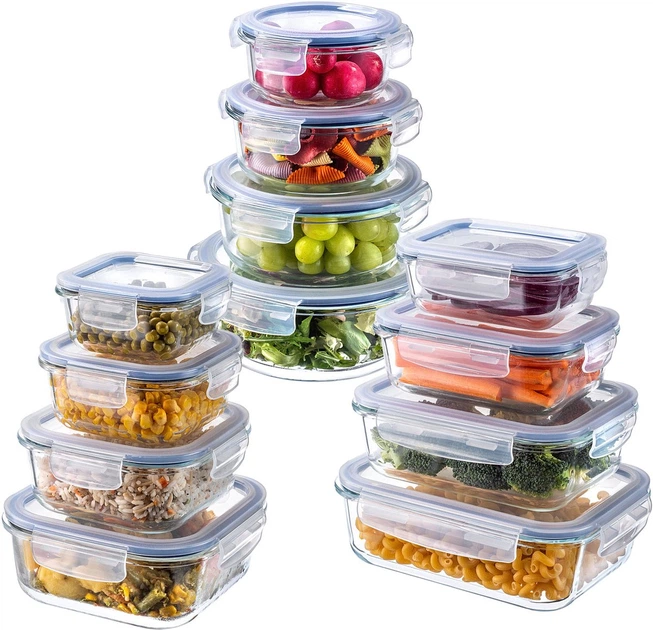 Zestaw szklanych pojemników Kadax z pokrywkami 12 szt (5903699483237) - obraz 5