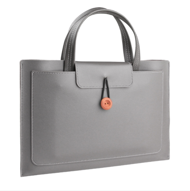 Сумка-чохол для ноутбука 15.6"/16" PU шкіра, Сірий - Фото 1 Сумка-чохол для ноутбука 15.6"/16" PU шкіра, Сірий - зображення 1
