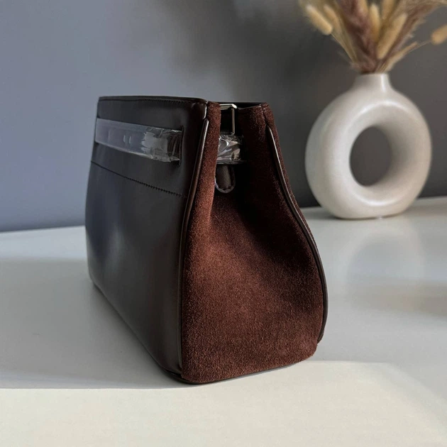 Жіноча сумка Kelly Bag із натуральної шкіри, Brown - изображение 3